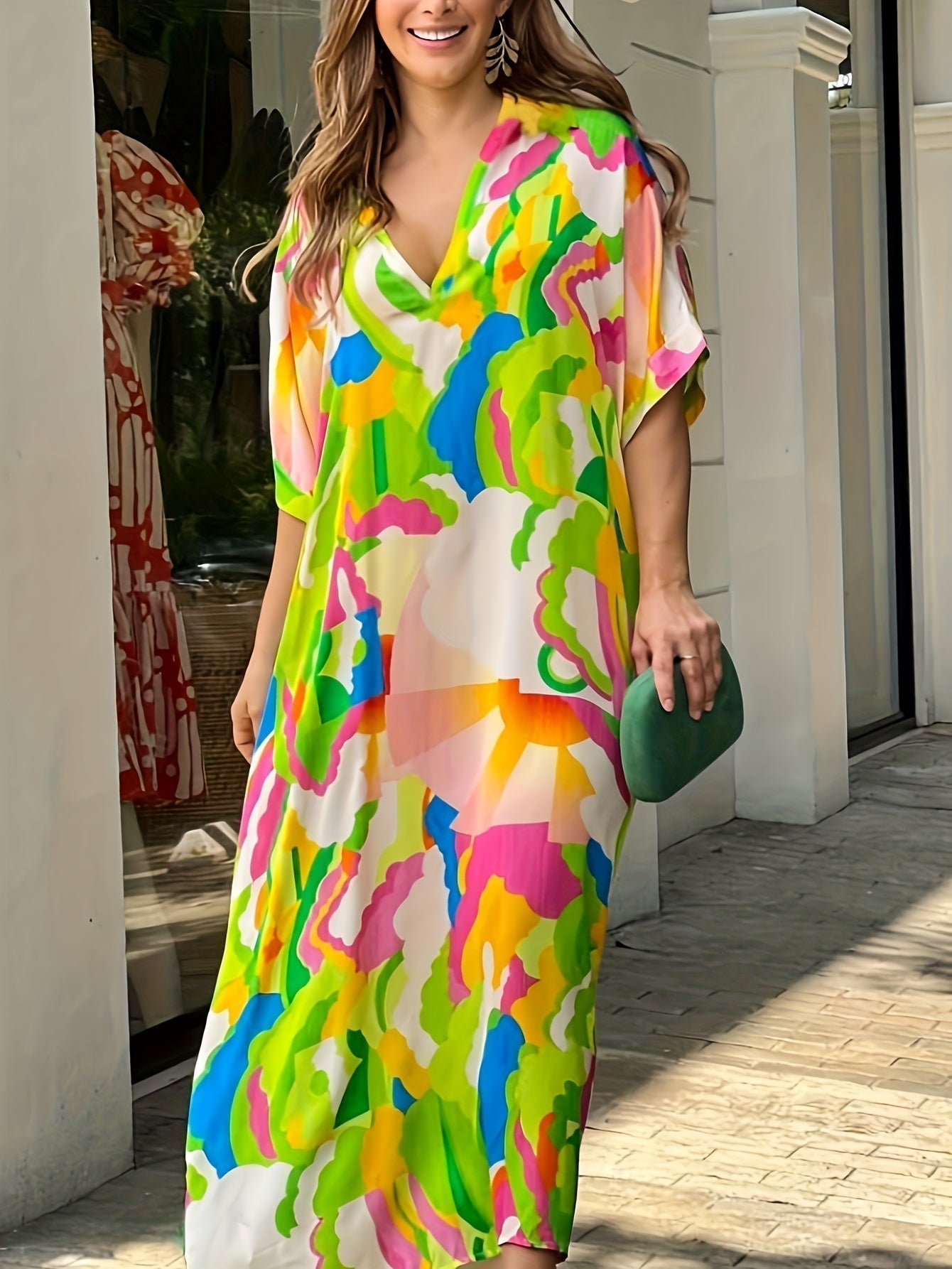 Out of stock- Camille - Vibrant Abstract Dress
