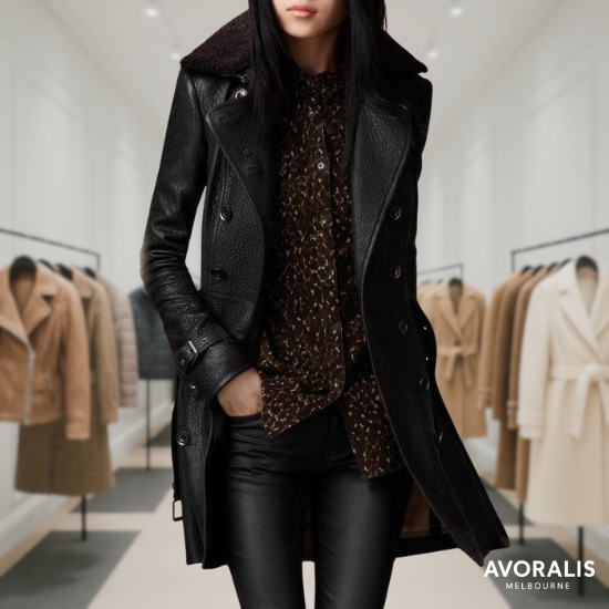 Marli Luxurious Leather Trench Coat