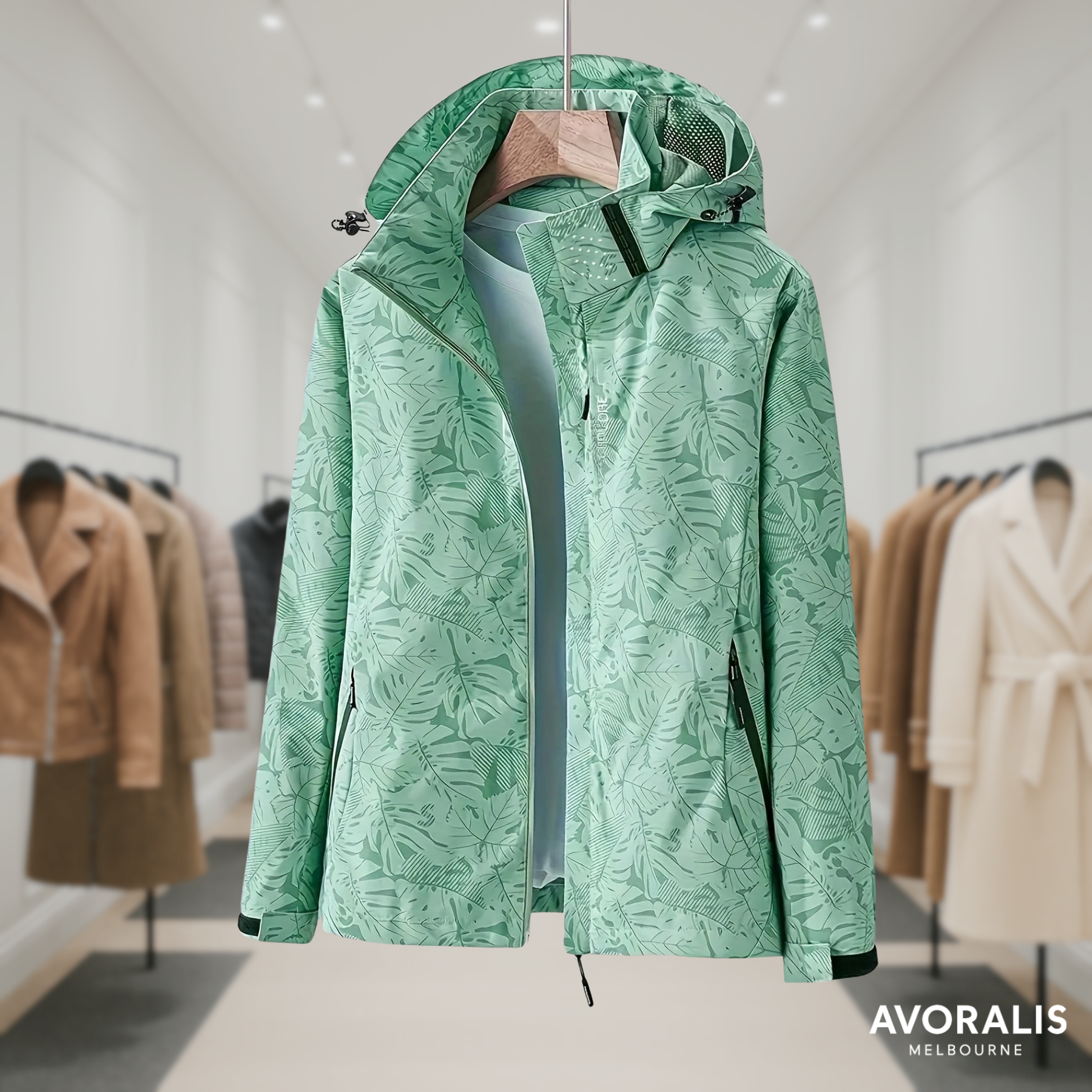 Lauren | Windproof Outdoor Jacket with Camouflage Print