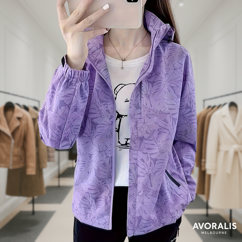 Lauren | Windproof Outdoor Jacket with Camouflage Print