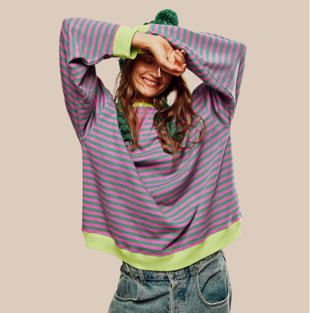DARCI - STRIPED OVERSIZE SWEATER
