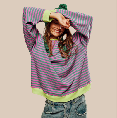 DARCI - STRIPED OVERSIZE SWEATER