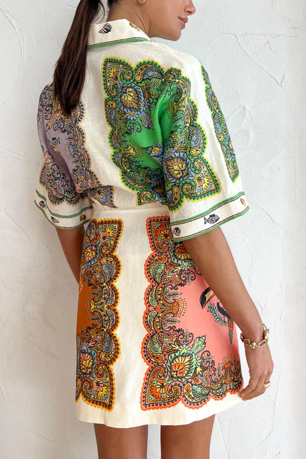 Coco™ - Mermaid Print Shirt Mini Dress