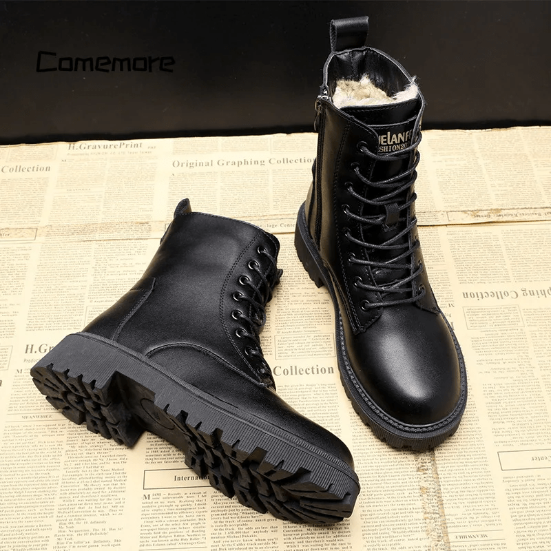 Polished Black Leather Boots