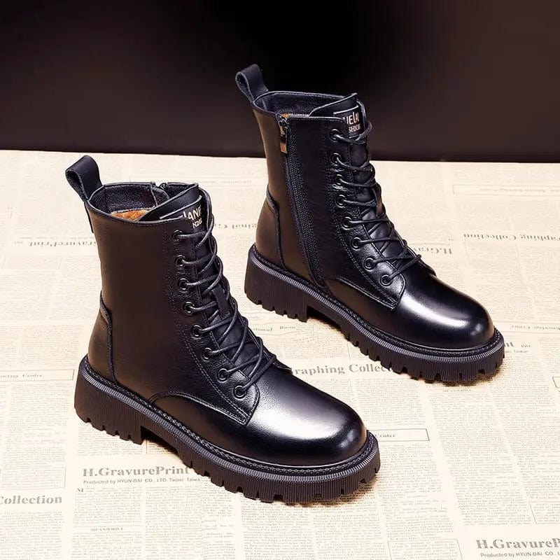 Polished Black Leather Boots