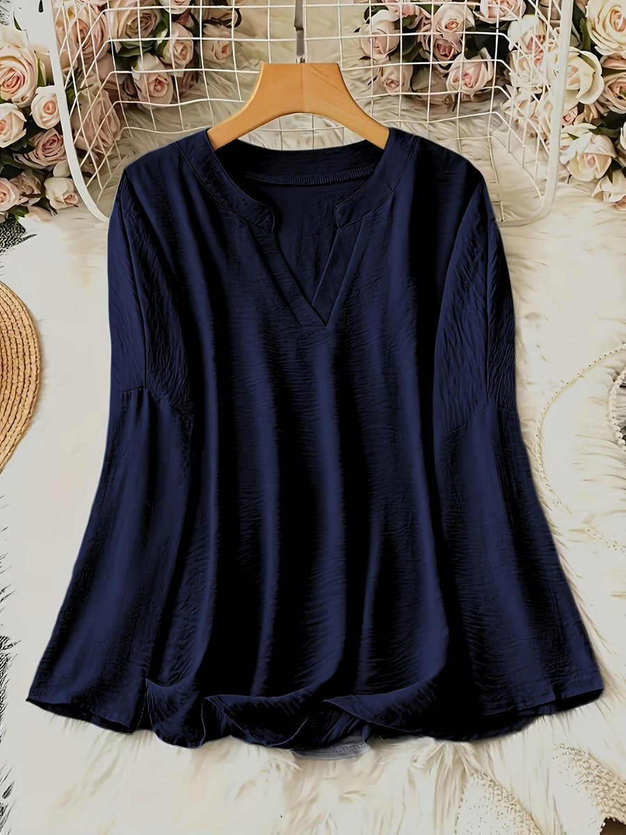 SHAWNA | V NECK AND LONG SLEEVE BLOUSE