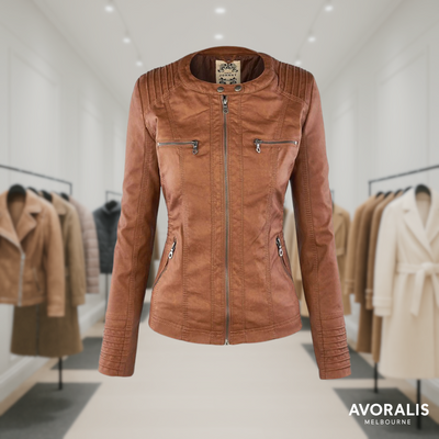 Olivia™ | Waterproof Women's Leather Jacket with Hood