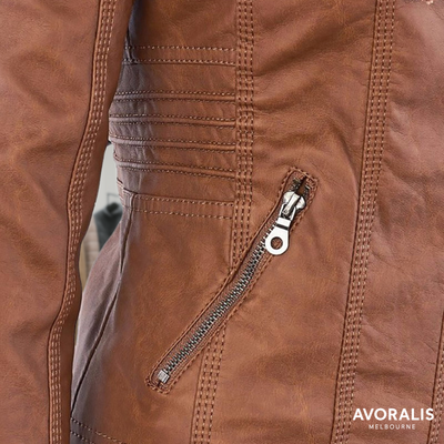 Olivia™ | Waterproof Women's Leather Jacket with Hood