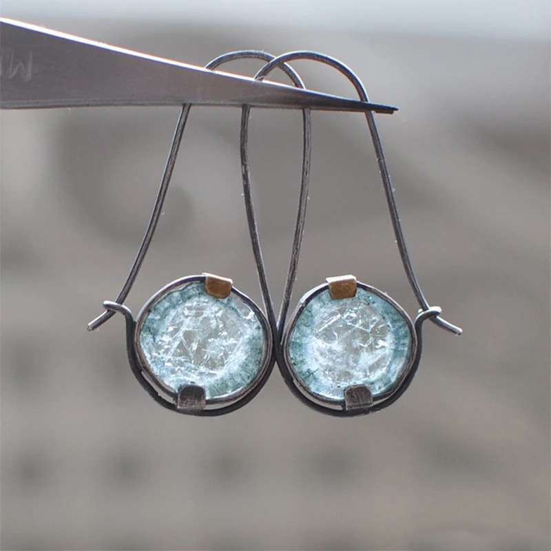 VINTAGE OCEAN CRYSTAL EARRINGS