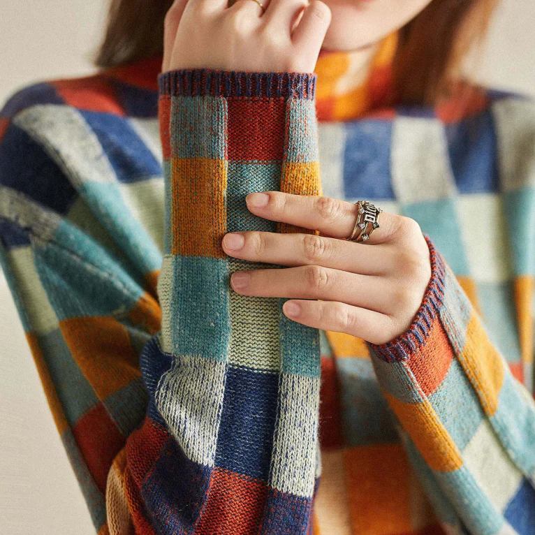 IVANA™ – PATCHWORK TURTLENECK SWEATER BY COUTURE