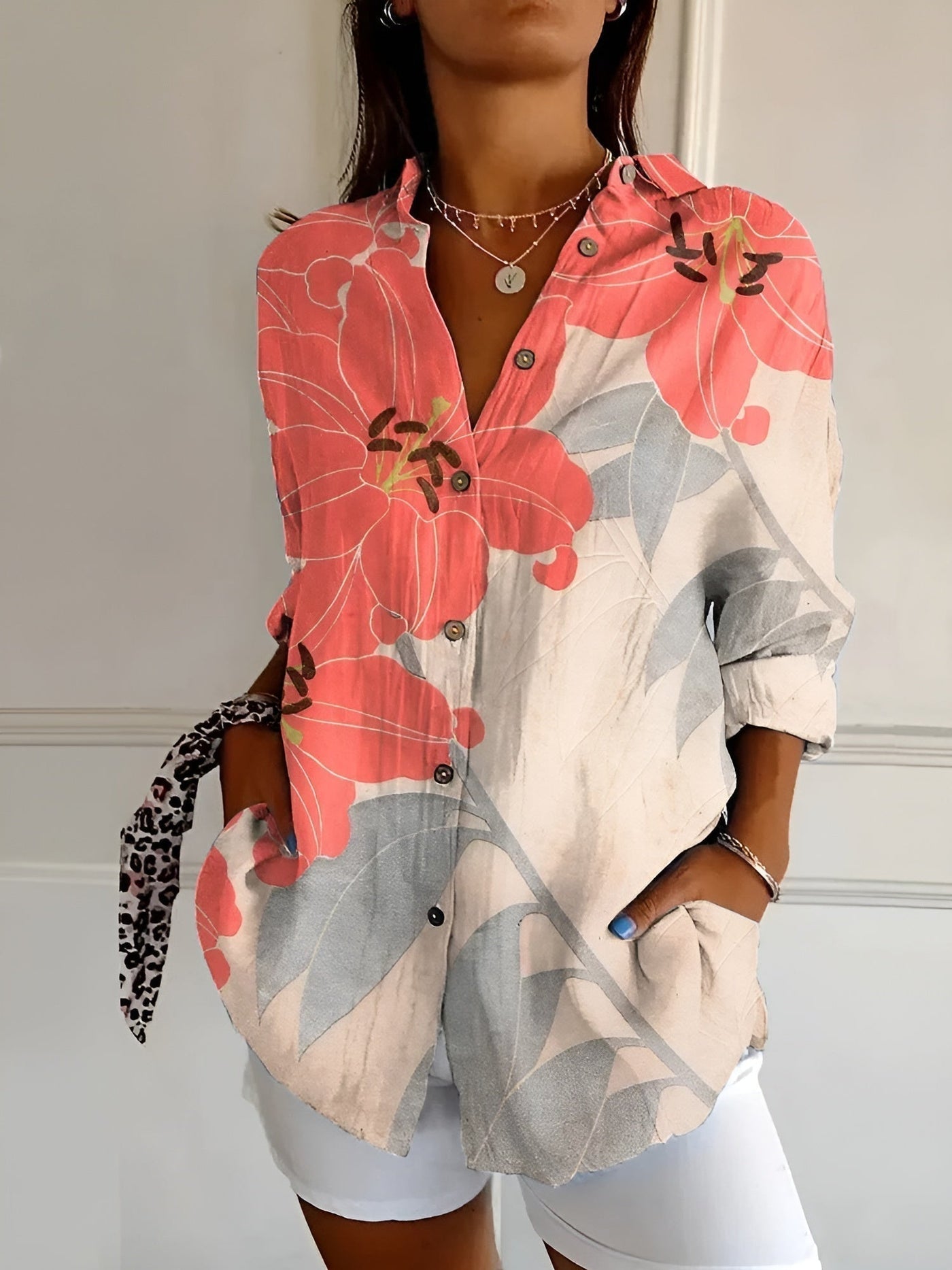 EDITH I BUTTON DOWN FLORAL BLOUSE