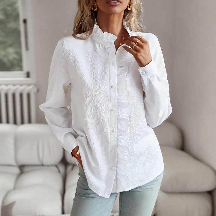 AURORA | RUFFLE LONG SLEEVE SHIRT