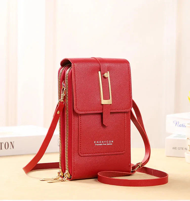 Leather Cell Phone Crossbody Bag