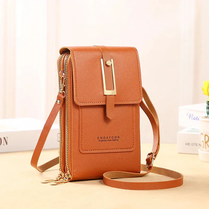 Leather Cell Phone Crossbody Bag