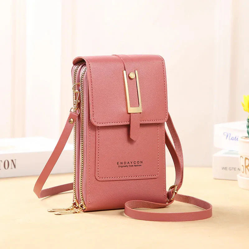 Leather Cell Phone Crossbody Bag